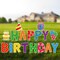 17 Piece Happy Birthday Yard Signs, 16 Inch Letters, Lawn Signs with Stakes, Waterproof, Multicolor, Contemporary Style, Birthday Theme, DECORATIVE SIGN, Ground Mount, Signs